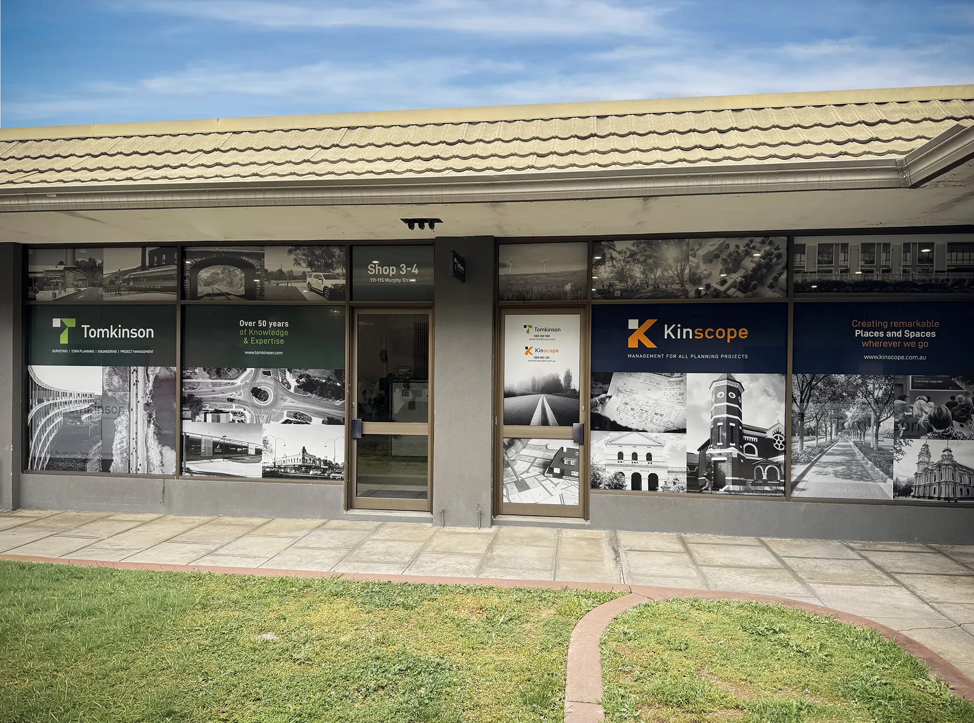 Tomkinson and Kinscope signage at the Wangaratta office